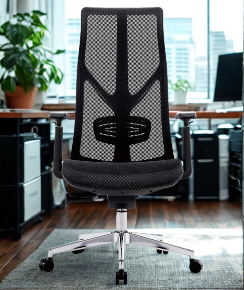 Workstation Ergonomic Chair – Memory Foam, 3D PU Armrest & PP Fiber Frame (MG-WB-006-A1-BK)