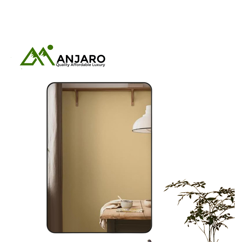 TUK Black Wall Mirror 001+70×50 – Sleek Rectangular Mirror for Modern Interior Spaces