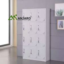 12-Door Steel Locker Cabinet – Secure Office Storage for Personal Belongings | Durable Multi-Compartment Unit