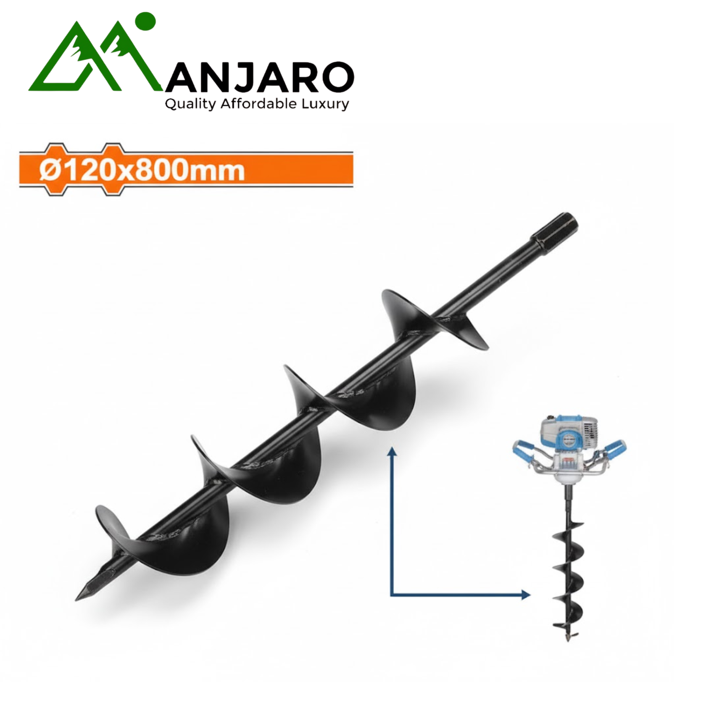 WDZ1A52-2 Earth Auger Bit 120mm x 800mm