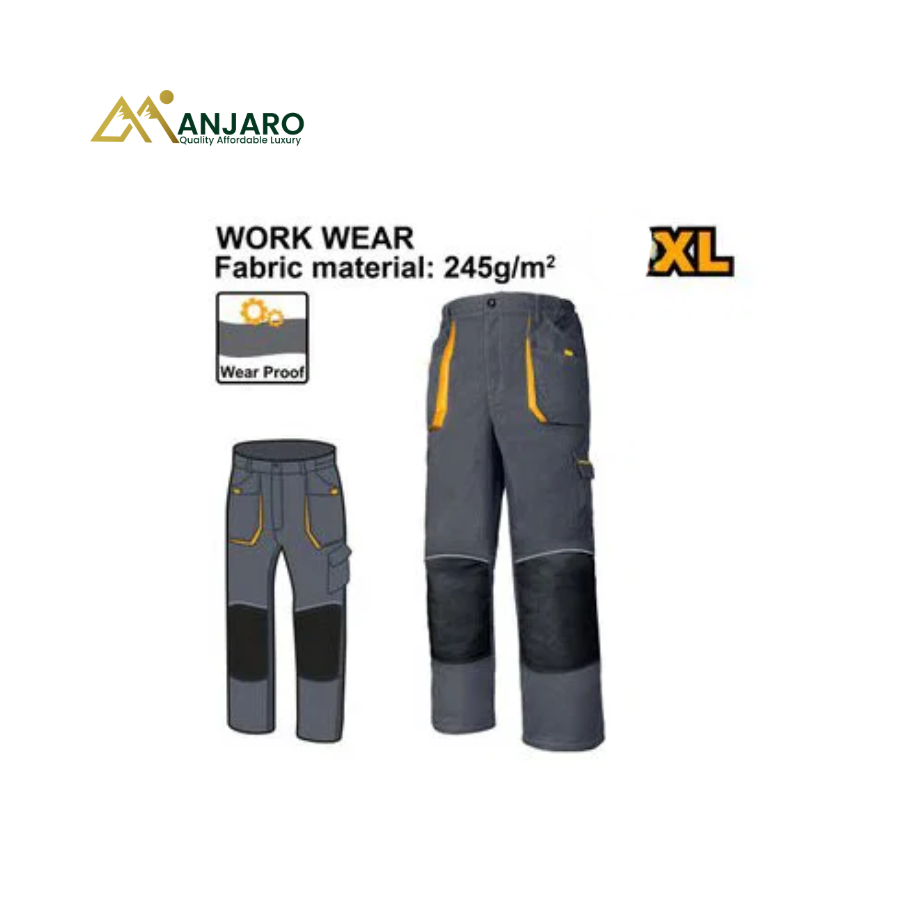 Ingco Work Trousers  – Heavy-Duty Polyester & Cotton Work Pants – XL WUCT8022