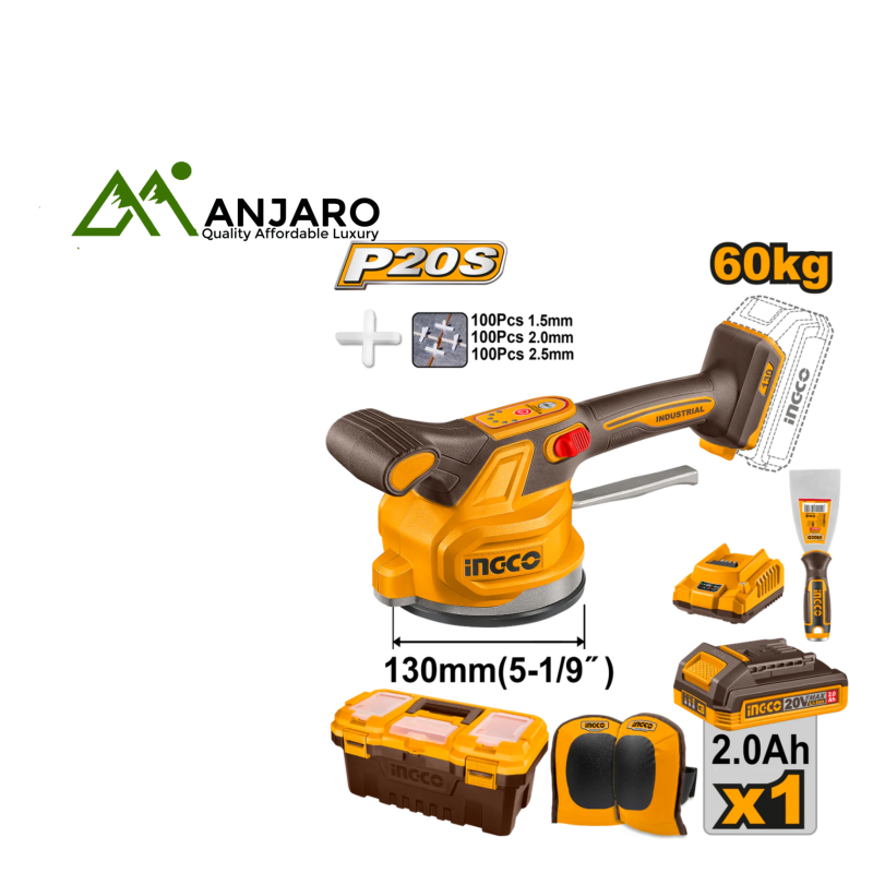 CTVLI20015 Cordless Tile Vibration Machine 20V 60kg – 6-Speed Adjustable Tile Leveling Tool Set