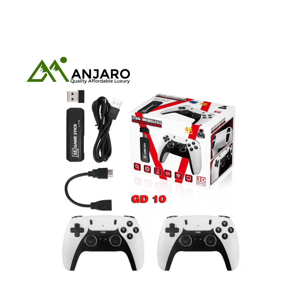 Retro Game Console GD10 Pro with Dual Wireless Controllers – 4K HD TV Box & Game System