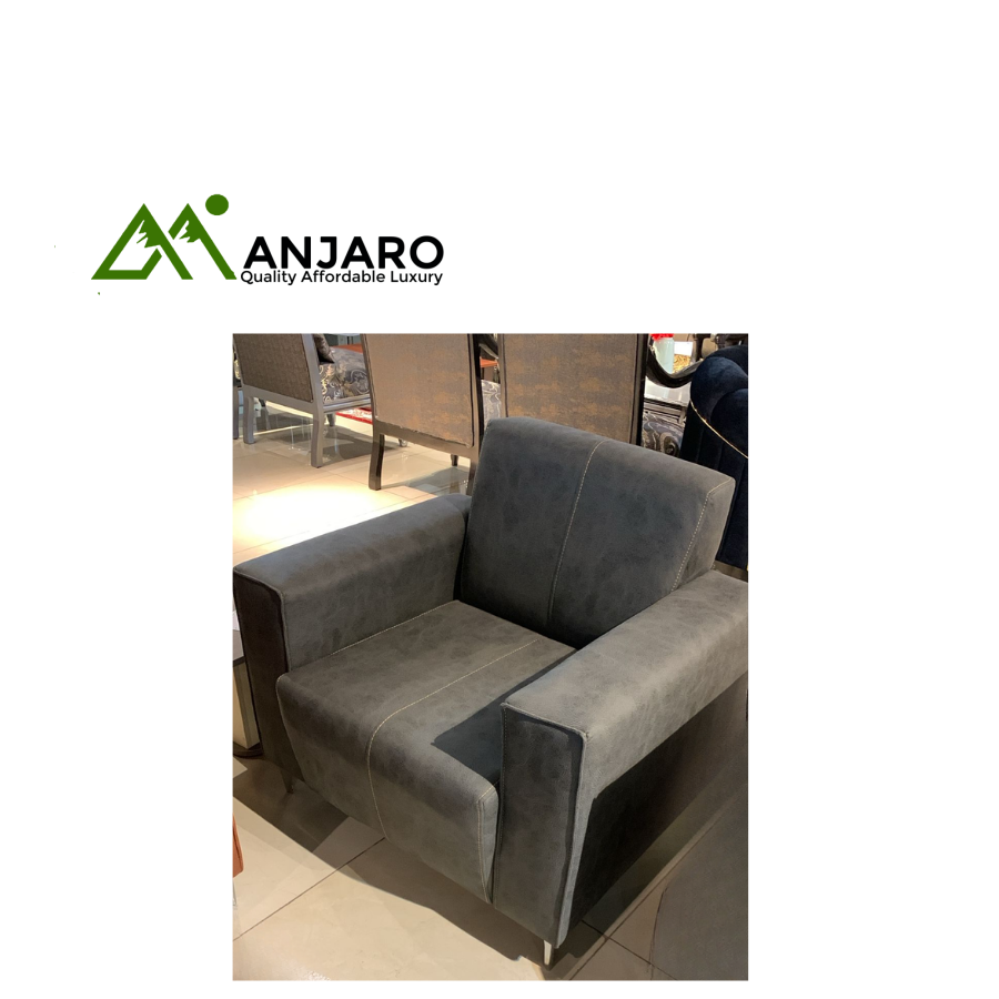 Modern Charcoal Microfiber Armchair (Single Seater) – Sleek Design, Ultimate Comfort, and Personalized Style