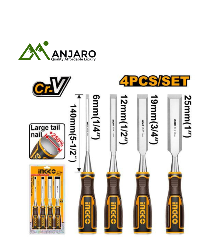 Ingco HKTWC0401 4 Pcs wood chisel set