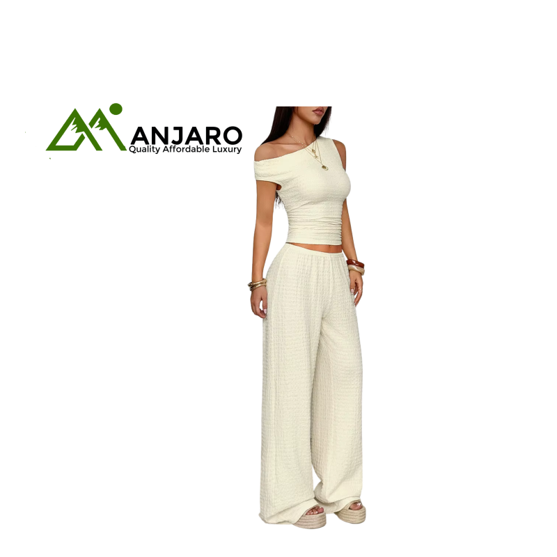 Women’s Two-Piece Long Set – 2025 Summer Casual Pants & Sleeveless Top Outfit