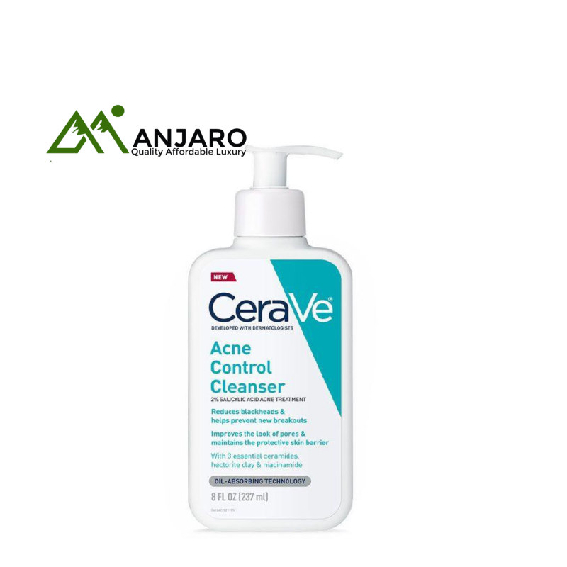 CERAVE Acne Control Cleanser (8 fl. oz.) | 2% Salicylic Acid + Oil-Absorbing Clay