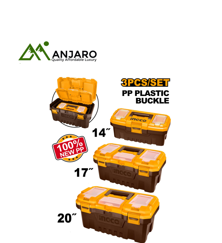 Ingco PBXK0301 3 Pcs Plastic toolboxes set