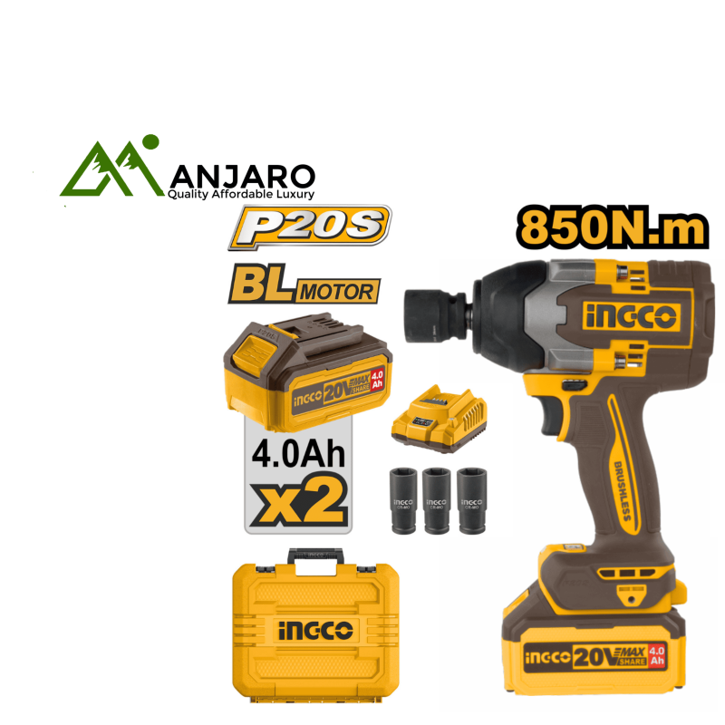 CIWLI2085 Brushless Cordless Impact Wrench 20V – 1000Nm Nut-Busting Torque with Dual 4.0Ah Batteries & LED Light