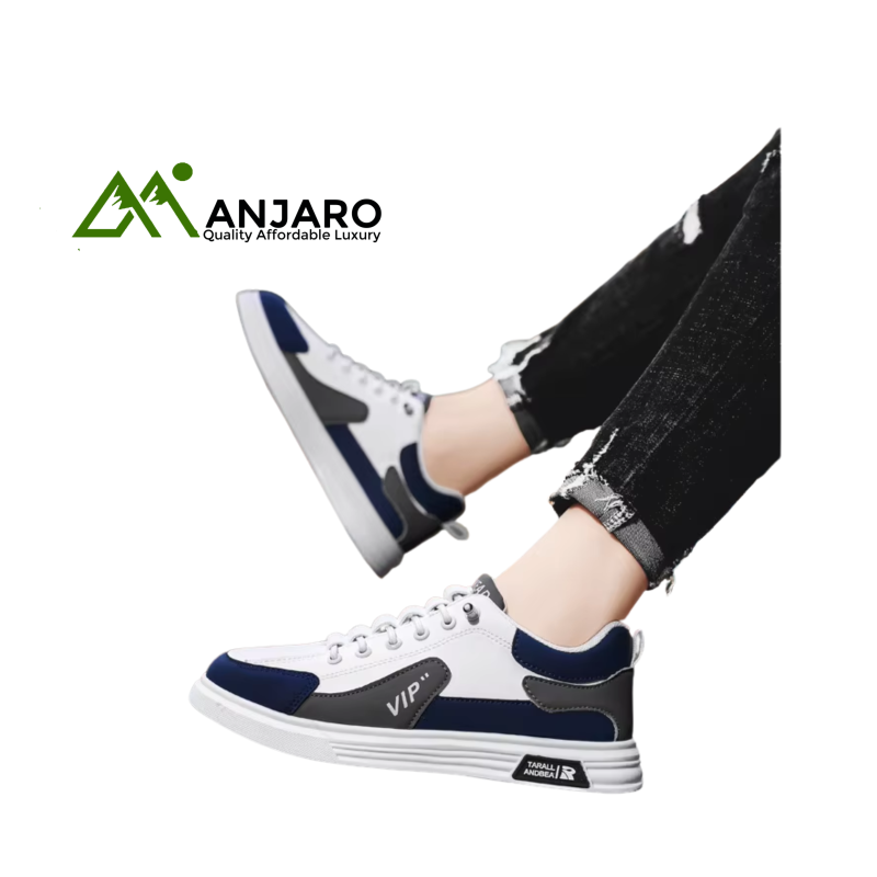 High Quality Men’s Sports Leather Running Shoes – Thick Bottom Casual Walking Sneakers with Breathable Mesh Insole