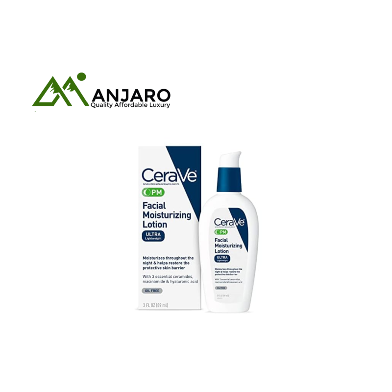 CERAVE PM Facial Moisturizing Lotion (3 fl. oz.) | Lightweight Night Moisturizer with Ceramides & Niacinamide