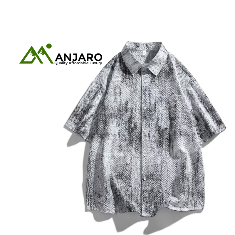 Men’s Twill Short Sleeve Shirt – Lightweight Anti-Pilling Casual Top for Summer Comfort