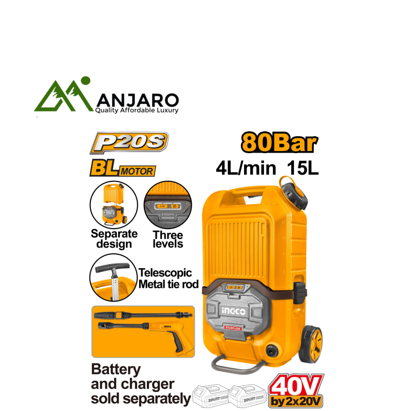 Ingco CPWLI4006 Cordless pressurewasher