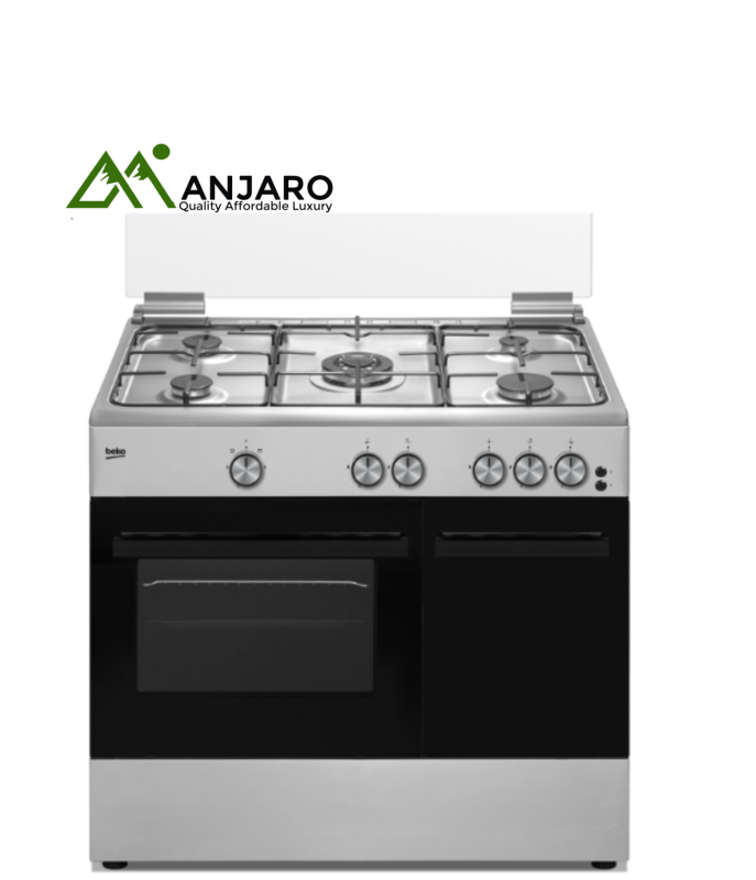 BEKO 90CM Gas Cooker BGGS900UK – 4 Burners, Silver Finish, Spacious Oven & Precision Cooking