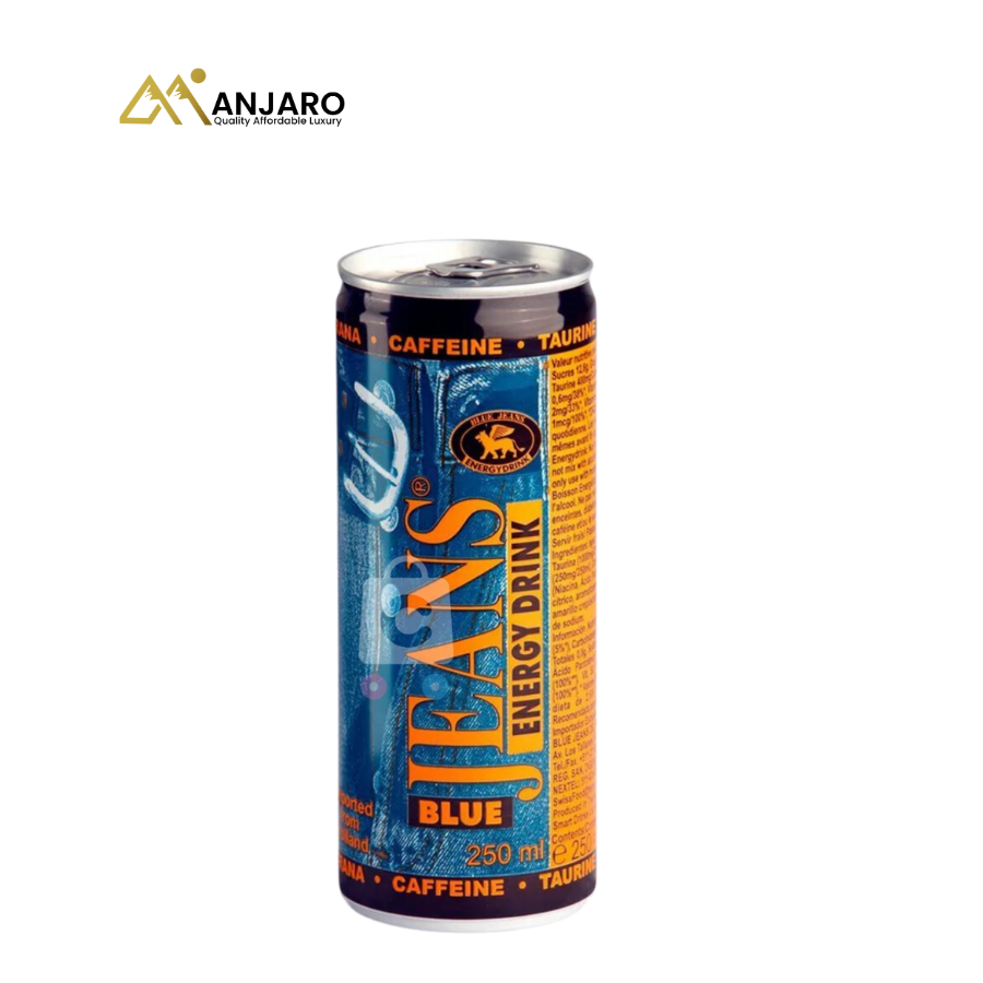 Blue Jeans Energy Drink – 250ml (24 Pack | Refreshing Energy Boost)