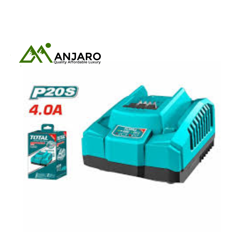 Total P20S Battery Charger – Dual Port 20V Fast Charger for Lithium-Ion Batteries TFCLI20411