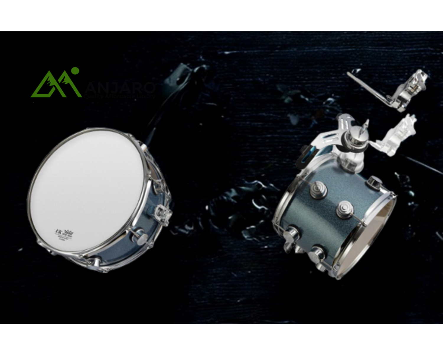 DR-6 5-Piece Birch Drum Set with Remo Skins, Cymbals & Throne