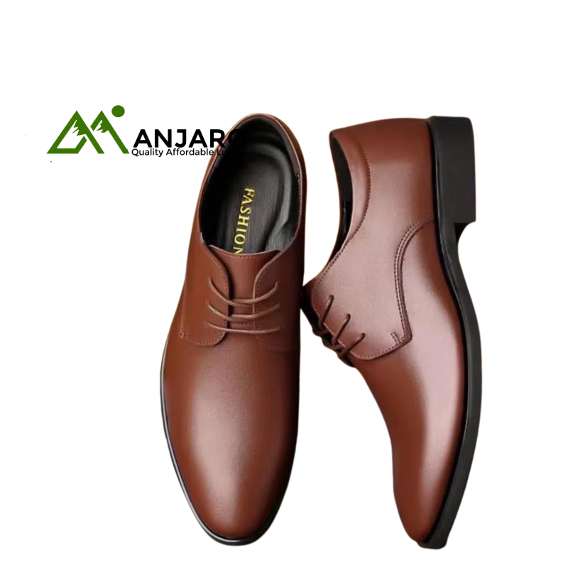 Men’s Plus Size British Dress Shoes – Breathable Black Leather Pointed Toe Loafers for Business, Wedding & Autumn