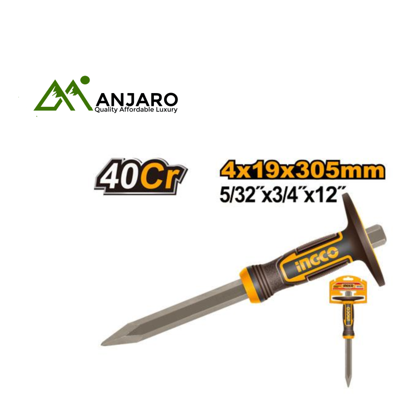 HCC830419 Concrete Chisel 4mm x 305mm – 40Cr Steel with Heat Treatment & Ergonomic Handle