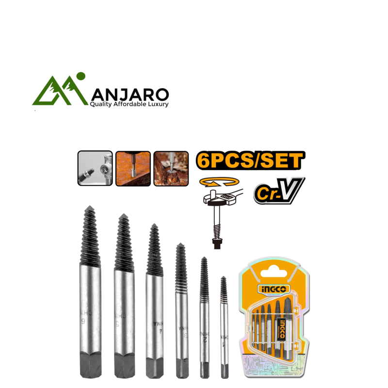 Ingco ASE106 6 Pcs screw extractor set