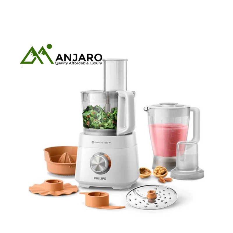 PHILIPS Viva Food Processor HR7520/01 – 750W, 2.1L, 29 Functions – Compact & Versatile