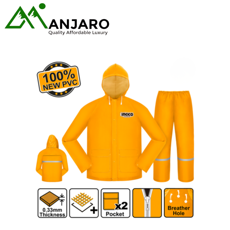 Rain Suit (M–XXXL) | 100% PVC Waterproof Workwear with Reflective Strip | Manjaro, Accra, Ghana HRCTSKT031