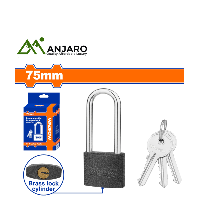 Wadfow Long shackle iron padlock WPD5575L