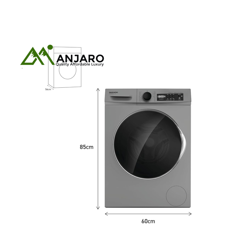 BRUHM BWF-070H Front Load Washing Machine – 7KG, 1000RPM, Dark Silver