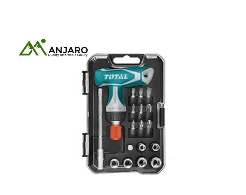 Total TACSD30186 24 Pcs T-handle wrench screwdriver set
