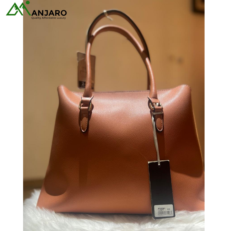 Cognac Brown Croc-Embossed Birkin-Style Top Handle Tote – Luxurious Statement Handb