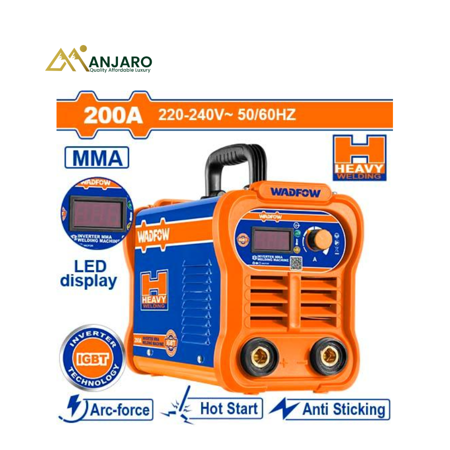 Wadfow Inverter Lift Welding Machine MMA/TIG – 200A IGBT Welder with LCD Display & Lift TIG Function WWD320011