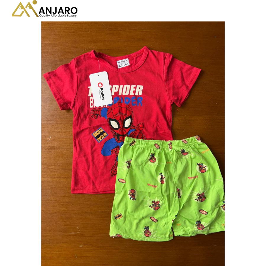 PatPat Spider-Man Boys Graphic Top and Printed Shorts – 2-Piece Set
