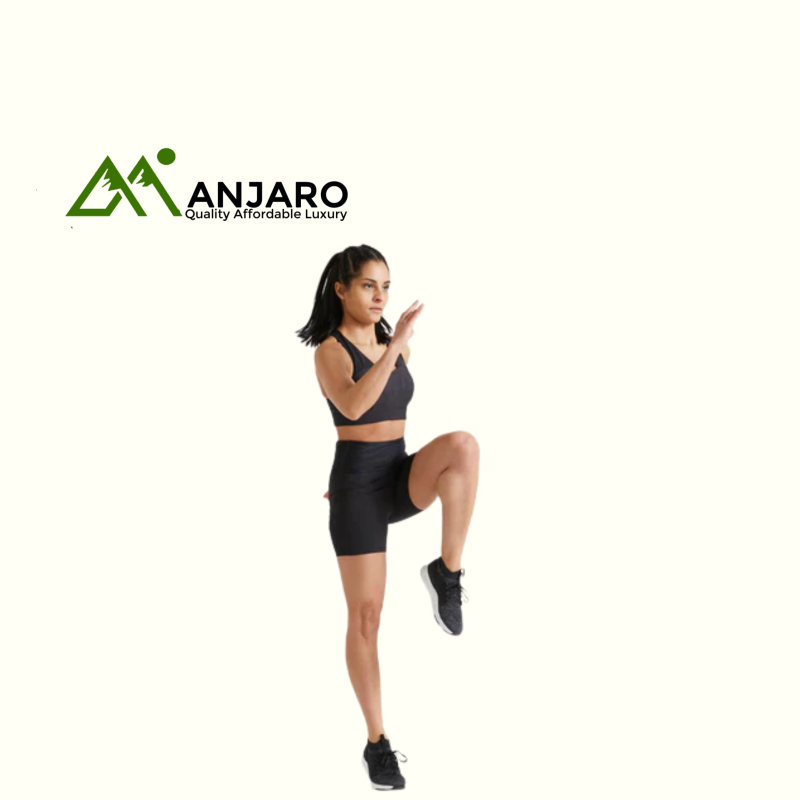 Shaping High-Waisted Fitness Cardio Shorts – Black | Seamless Fit, Sweat-Wicking & Anti-Chafing Support