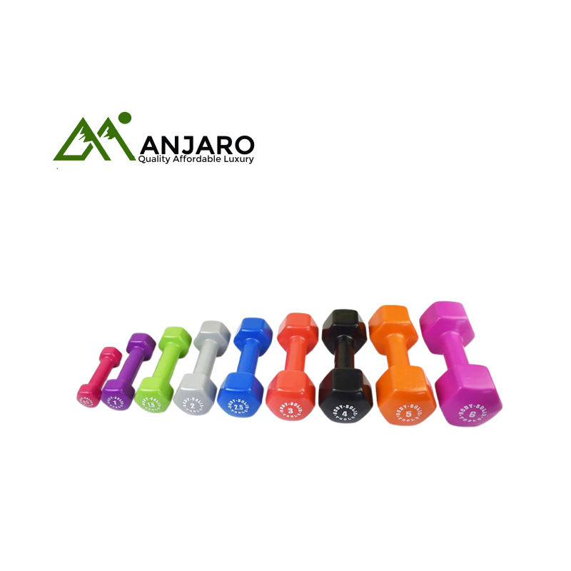 Body Solid Vinyl Dumbbells – Non-Slip Grip, Color-Coded Weights for Home & Studio Workouts