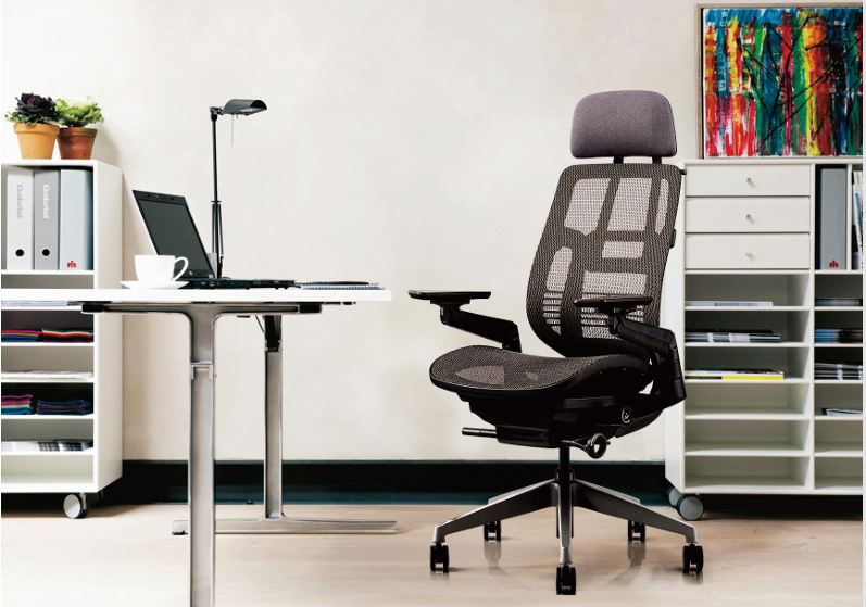 Modern Ergonomic Office Chair – PU Armrest, Nylon Frame, Lockable Base (MG-EC-027)