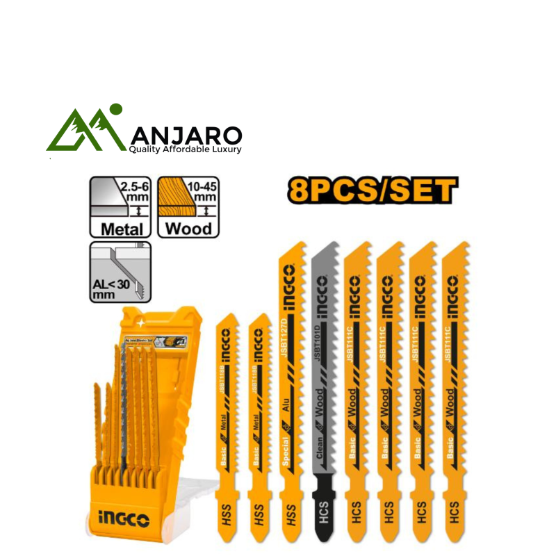 Ingco AKD8088 8 Pcs jig saw blades set