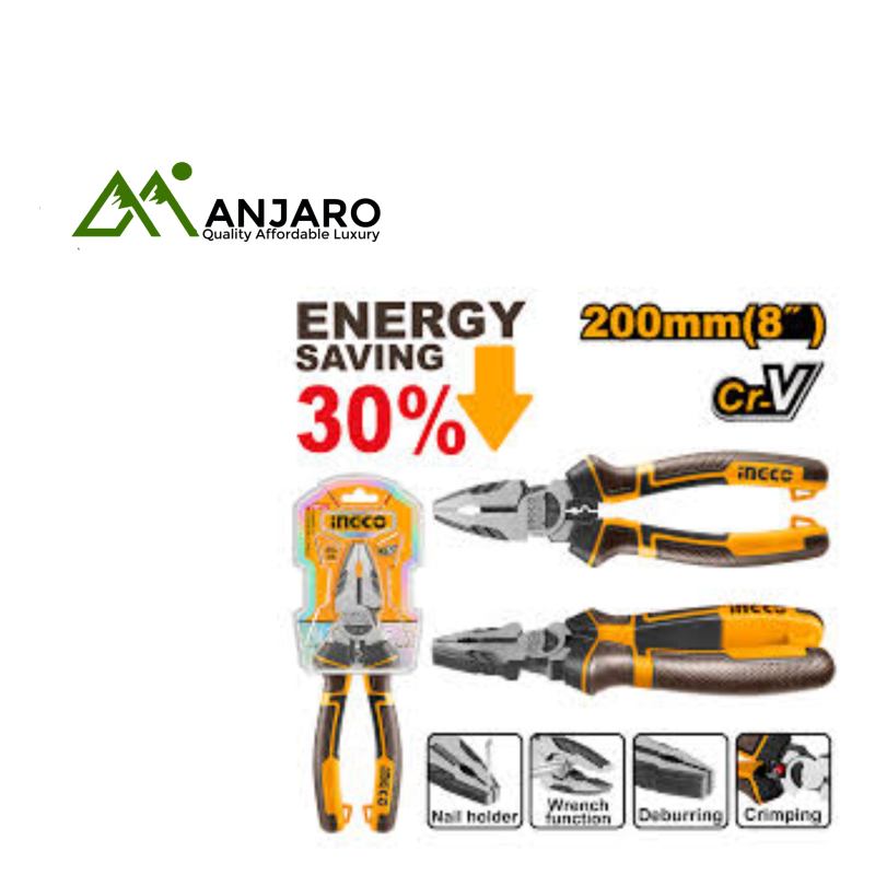 HHRP28200 High Leverage Rabbet Pliers – 8"/200mm Heavy-Duty Energy-Saving Grip Tool