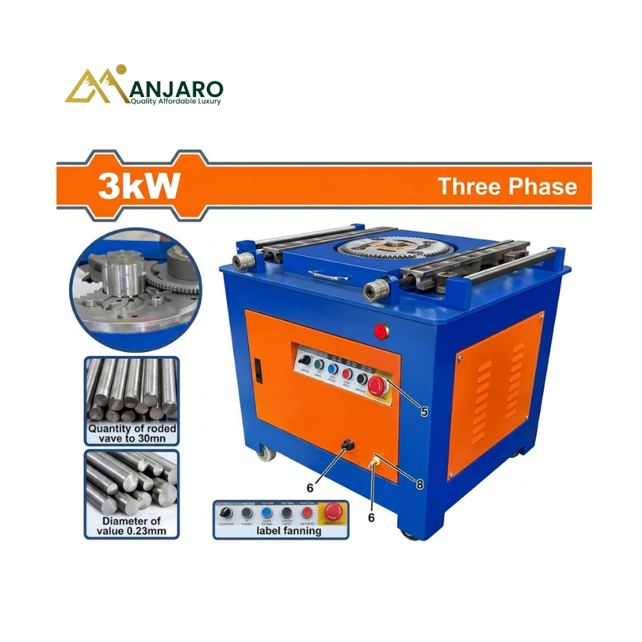WADFOW WSBB1A40 Steel Bar Bender | 3kW Automatic Rebar Bending Machine for 6–36mm Steel Bars