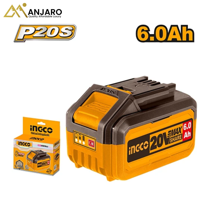 INGCO Lithium-Ion Battery Pack – 20V, 6.0Ah FBLI2060