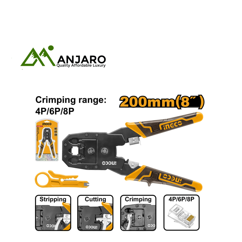 Ingco Modular Plug Crimper – 8"  HMPC1468P