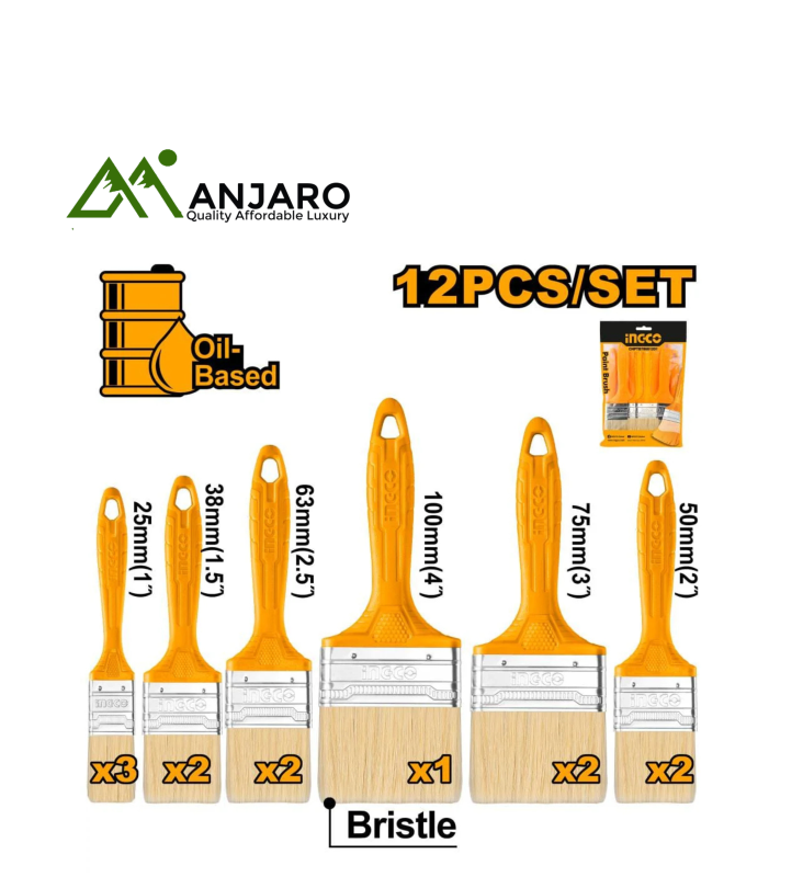 Ingco CHPTB78601201 12 Pcs paint brush set