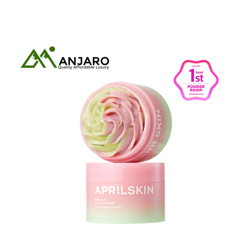 APRILSKIN Pink Aloe Pack Cleanser - 120g | Soothing 2-in-1 Clay Mask & Face Wash for Clear, Hydrated Skin