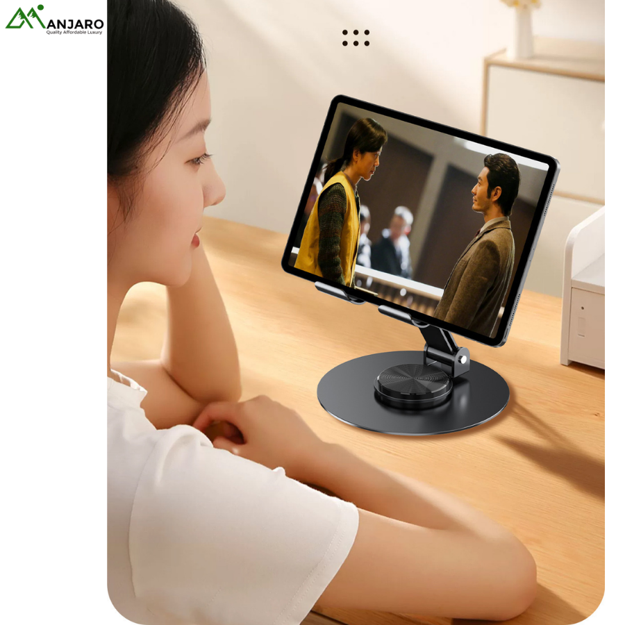All-Metal Rotatable & Foldable Desktop Phone Stand – Portable Universal Holder for Live Streaming & Show Watching(shipping fee included)