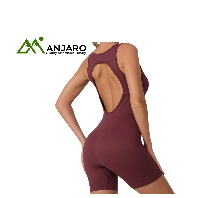 Women’s Breathable Backless Gym Bodysuit – Hollow Fitness Activewear Sleeveless Sports Top