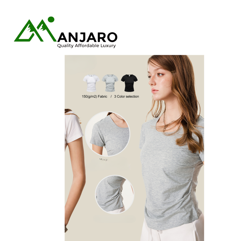 BE Women’s Clothing  Summer Solid Color Square Neck Short Sleeve T-Shirt ( Shipping fee included)