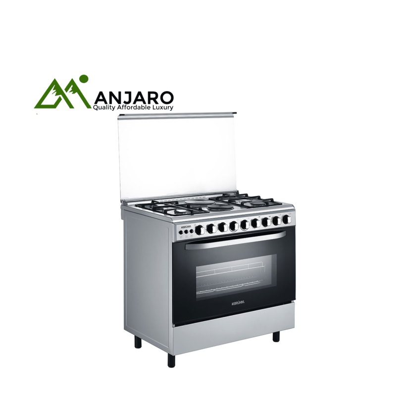 Bruhm BGC-9642IS 4 Gas + 2 Hotplate Cooker with Oven – Sleek Silver Design for Efficient Cooking