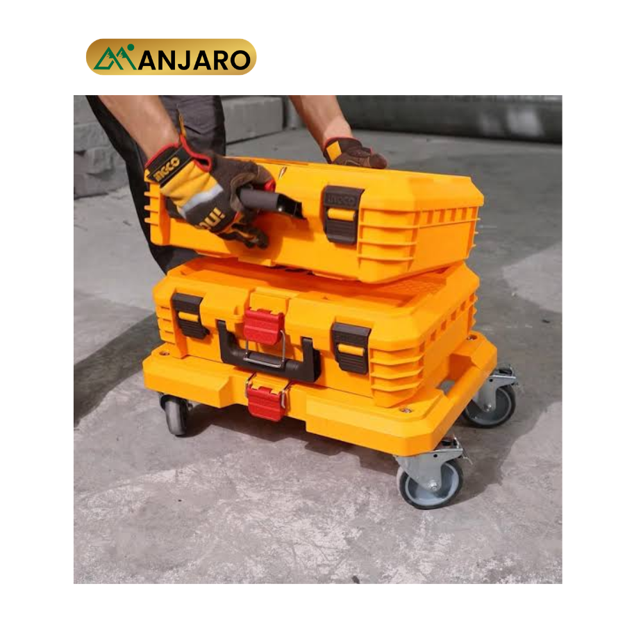 Ingco Tool Box  16" Stackable PP Plastic Organizer Yellow 15kg Capacity PBXS101