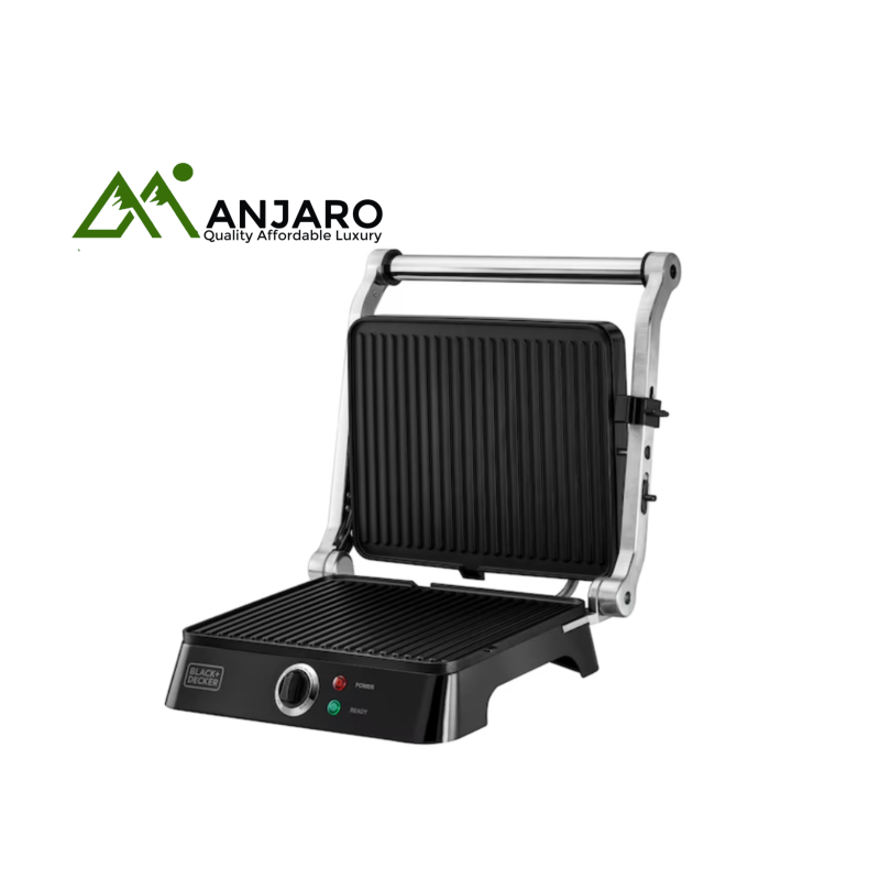 Black & Decker Contact Grill CG1400-B5 – 1400W Compact Electric Grill with Non-Stick Plates & Floating Hinge