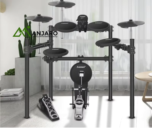 MX310 Electric Drum Set – 5 Drums, 4 Cymbals with Silica Gel Pads & Dual Trigger Snare for Pro-Level Play