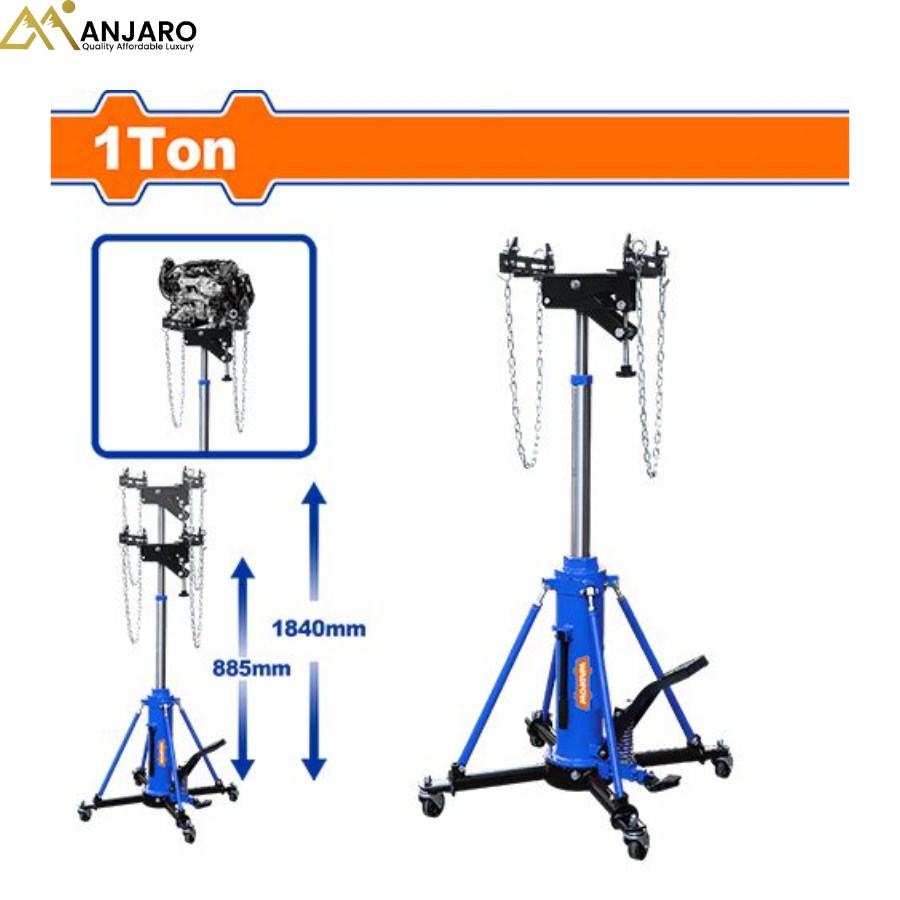 Wadfow Transmission Jack – 1 Ton Capacity, CE Certified, Adjustable 885–1840mm WHJ4Q10